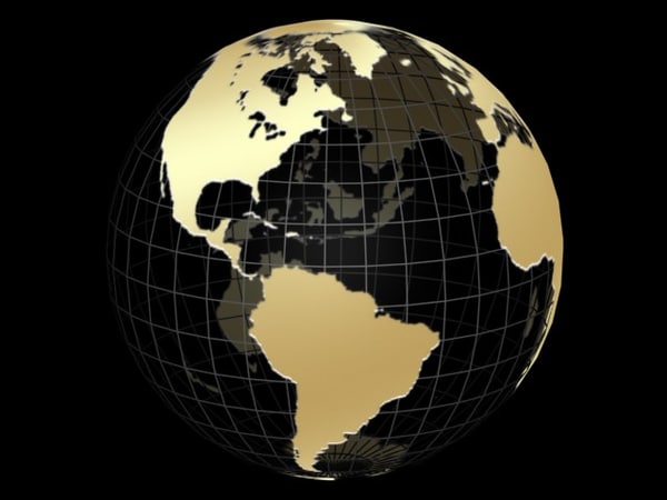 Gold Globe Animation 3d Model