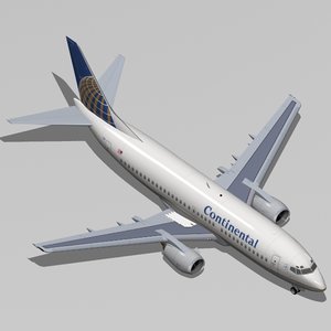 b 737-300 continental airlines 3d max