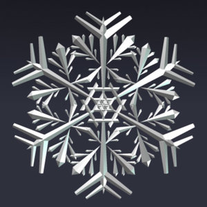 snowflake christals 3d dxf