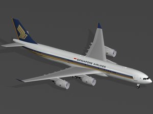 3ds max airbus a340-500 singapore