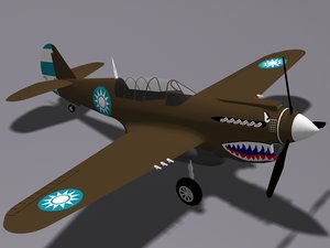 3ds max curtiss p-40n fighter