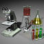microscope bunsen burner flask 3d model