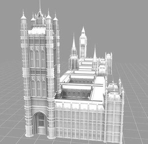 palace house parliament london landmarks 3d model