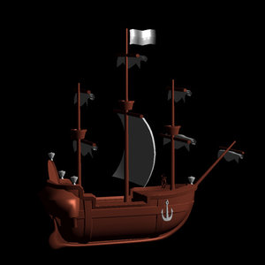 3dsmax cartoon galleon ship