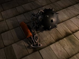 flail medieval weapon 3d model
