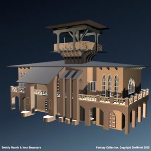 fantasy medieval tavern 3d model