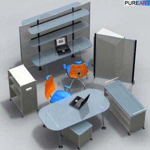3d office furniture ofc1 model