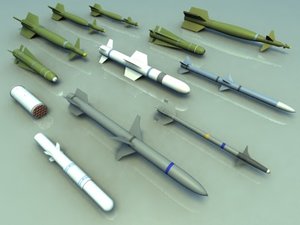 lightwave missiles rockets bombs 3d model