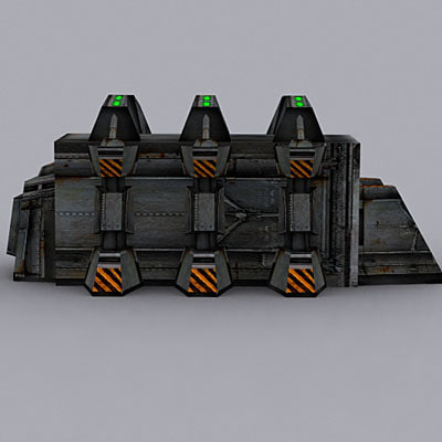 3d model sci-fi military building