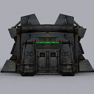 3d model sci-fi military building