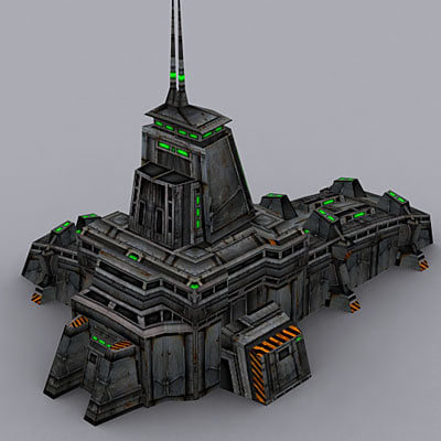 sci-fi buildings 3d model