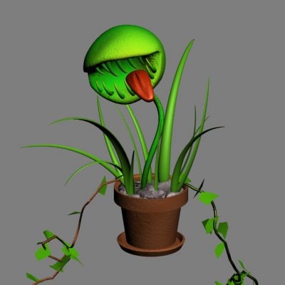 3d man eating plant model