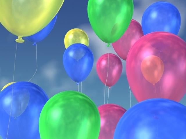 balloons birthdays grand 3d model