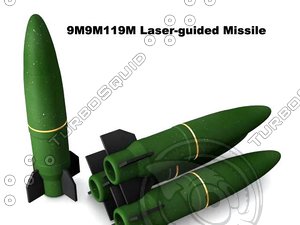 9m119m laser-guided missile 3d max
