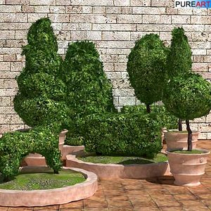 plants grass bush 3d model