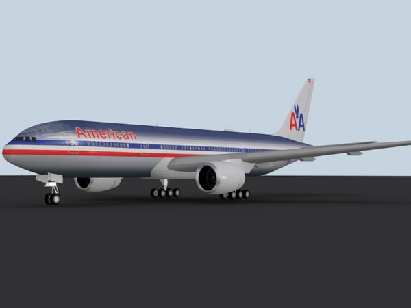 3ds Max B 777-200 American Airlines