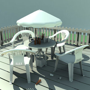 patio deck chair 3d obj
