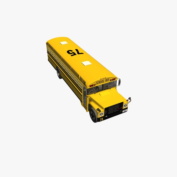 3d american school bus model