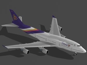 b 747-400 thai airways 3d max