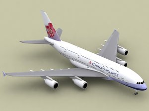 airbus a380-800 china airlines 3d model