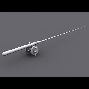 fishing rod reel 3d 3ds