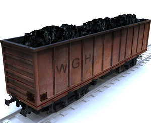 3d train cargo model