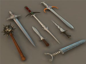swords fantasy medieval 3d c4d