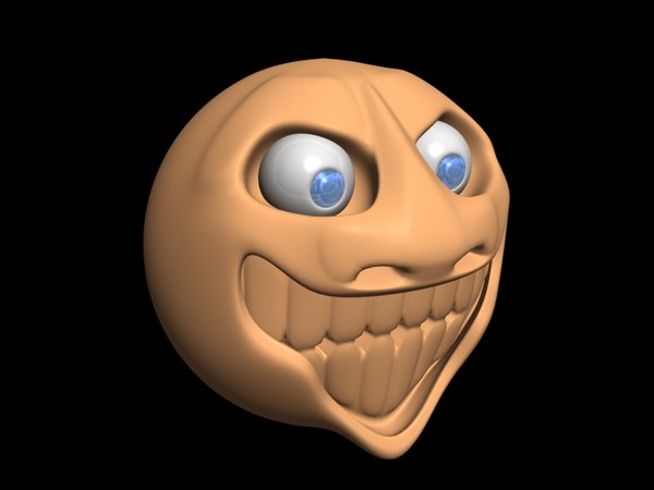 simple cartoon face 3d model