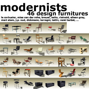 3d furnitures designed modernist