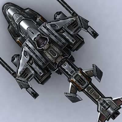 sci-fi gunships 3d 3ds