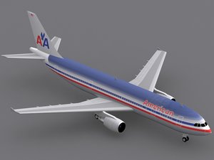 airbus a300-600 american airlines 3d model