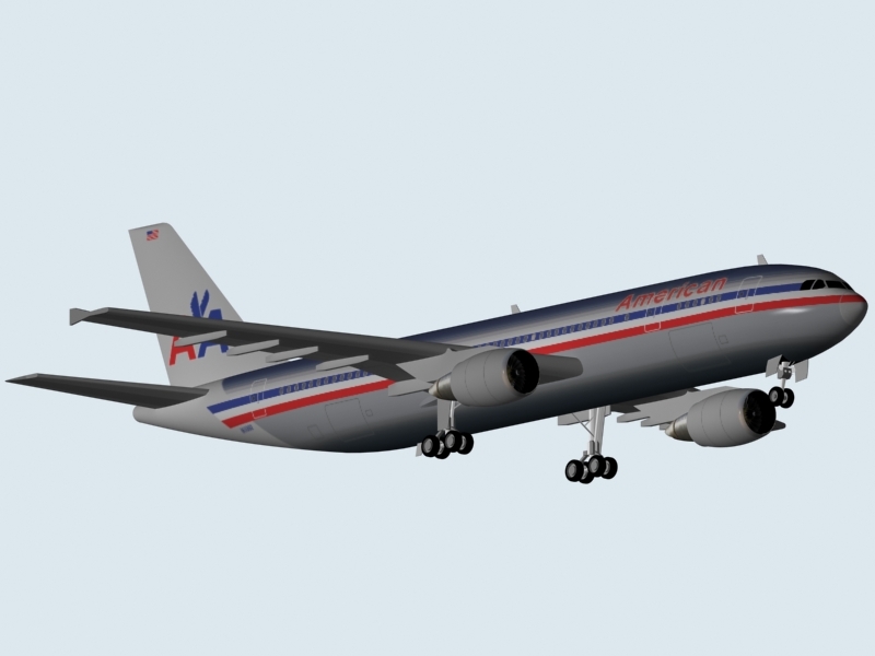 airbus a300-600 american airlines 3d model