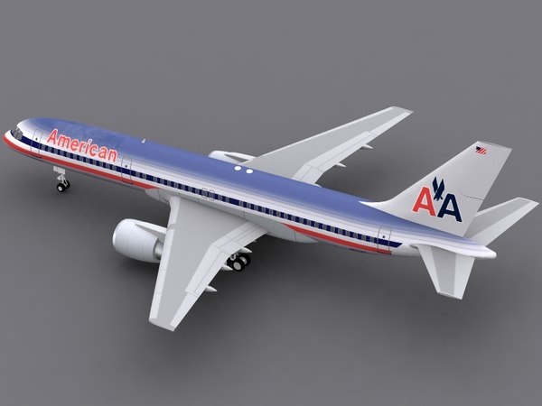 b 757-200 american airlines 3d c4d