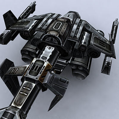 gunship fighter space 3d model