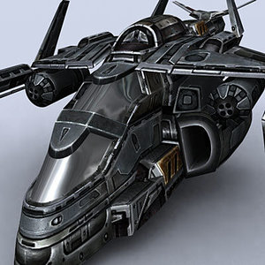 gunship fighter space 3d model