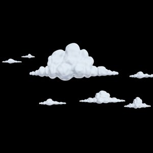 cartoony clouds 3d model