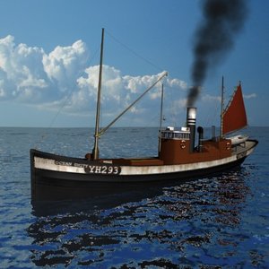 steam herring drifter fish 3d model