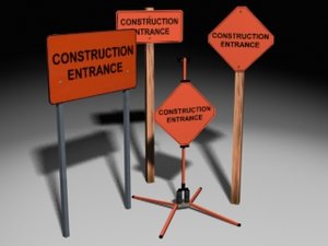 3d construction signs model