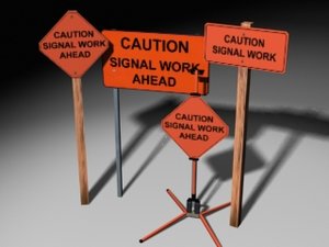 3ds max caution signal signs