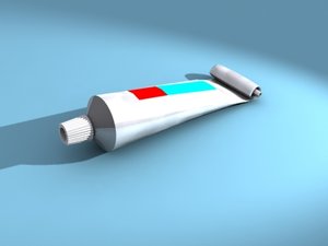 3d toothpaste paste tooth model