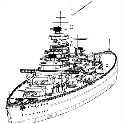 3d german battleship bismarck model