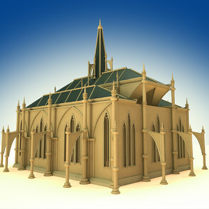 3d cathedral building