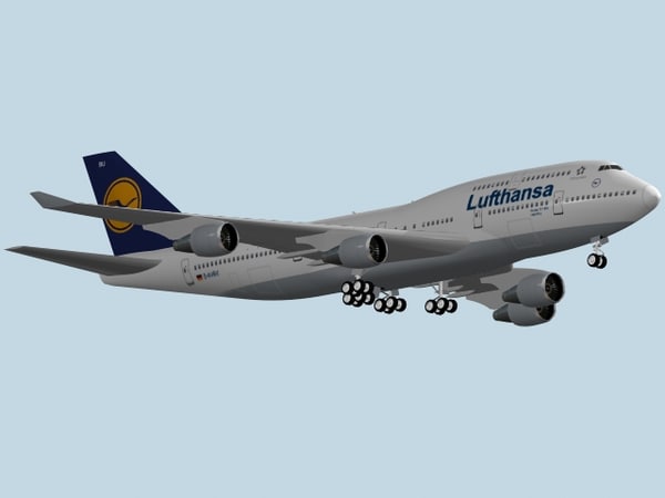 3d Model B 747-400 Lufthansa