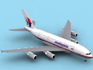 airbus a380-800 malaysia airlines 3d dwg