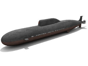 soviet russian akula attack submarine 3d max