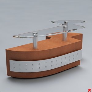 3d model counter desk