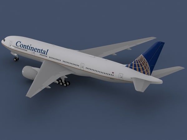 B 777-200 Continental Airlines 3d Max