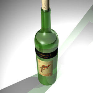 chardonnay wine bottle 3d model