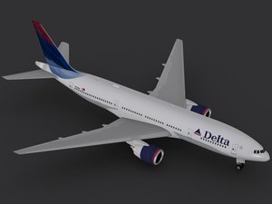 b 777-200 delta 3d 3ds