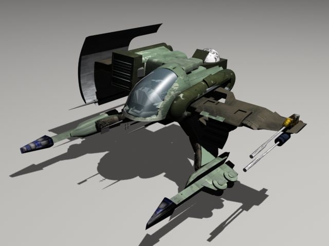 3d model alienrider space fighter alien